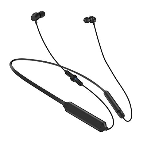 U-ROK Bluetooth Headphones Wireless Earphones Lightweight Neckband Headset, 48 Hours Playtime,IPX5 Water Resistant Sport Earbuds with CVC 6.0 Noise Cancelling and Built-in Mic (Black)