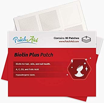 Biotin Plus Topical Patch for Hair, Skin, and Nails by PatchAid (1-Month Supply)