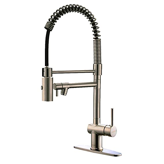 ALTON LEO13025 Zinc 360 Degree Rotation Kitchen Sink Mixer with Swivel Spout and Pull-Out Sprayer, Brushed Finish, Matte