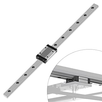Twotrees MGN12H 350mm Linear Sliding Guideway with 1pcs Linear Bearing Sliding Block for 3D Printer and CNC Machine(H-Type,Black)