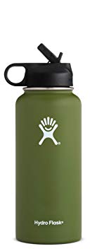 Hydro Flask Water Bottle | Stainless Steel & Vacuum Insulated | Wide Mouth with Straw Lid | Multiple Sizes & Colors