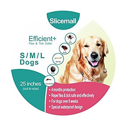 Slicemall Flea Tick Collar, cats flea treatment small medium large dogs tick repellent protection pets prevention control