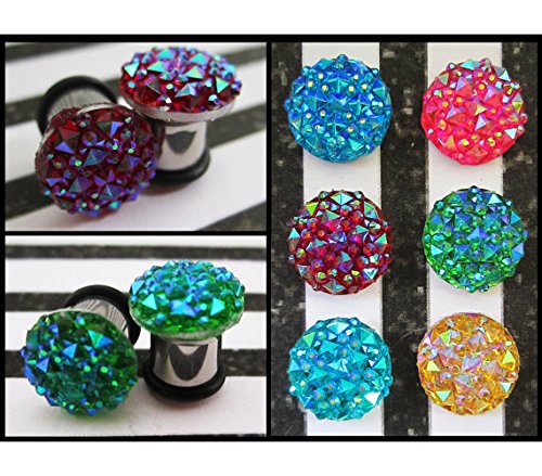 Nights of Starlight EAR TUNNEL PLUG Earrings you pick the gauge size and color 6g, 4g, 2g, 0g, 00g aka 4mm, 5mm, 6mm, 8mm, 10mm