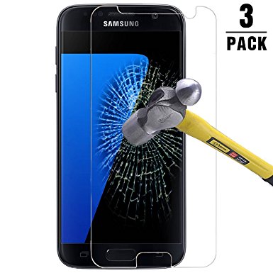 Galaxy S7 Screen Protector,SUVAPOTAC [3 Pack] Case FriendlyTempered Glass Bubble Free 0.26mm 9H hardness Screen Protector for Galaxy S7 (Clear)