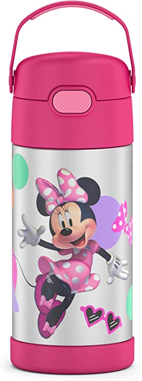 THERMOS FUNTAINER 12 Ounce Stainless Steel Kids Bottle, Preschool Minnie