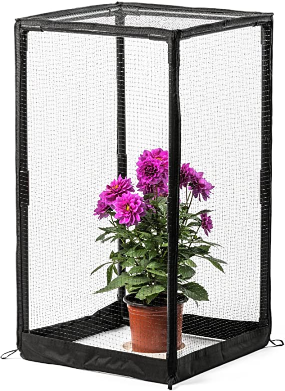 Mesh Plant Cover for Pests, Outdoor Garden Protection Cover Plant Mesh Net from Animals, Bird and Pest Protection Guard for Fruit, Vegetables, Flowers and Herbs with 4 Stakes