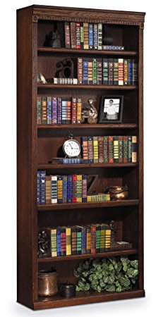 Kathy Ireland Home By Martin Huntington Oxford 84" Open Bookcase, Burnish Finish, Fully Assembled