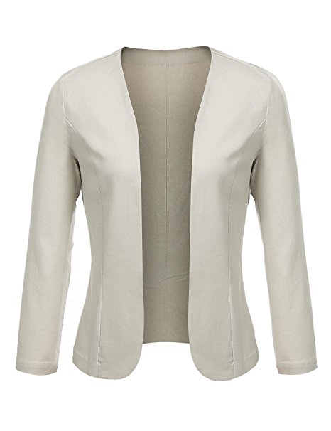 Concep Women's Cropped Blazer Casual Work Office Jacket Lightweight Slim Fit Cardigan