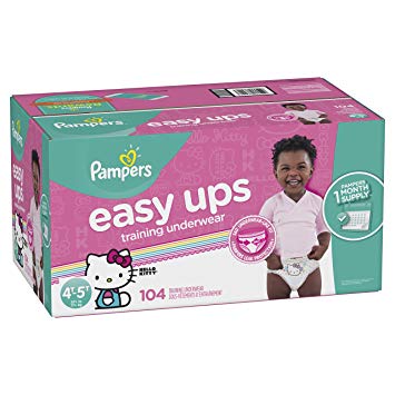 Pampers Easy Ups Training Pants Pull On Disposable Diapers Girls Underwear, Size 6 (4T-5T), 104 Count