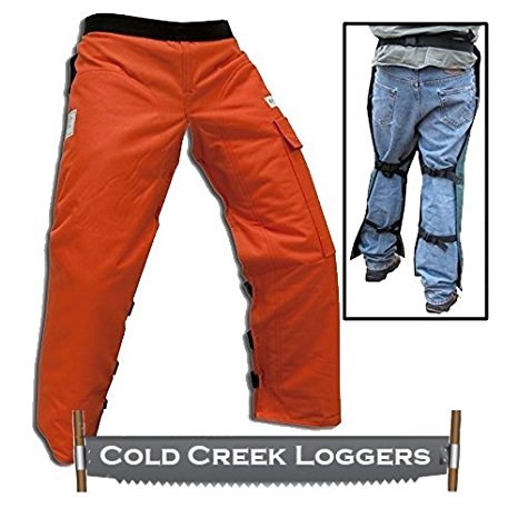 Cold Creek Loggers Chainsaw Apron Safety Chaps with Pocket (37", Orange)