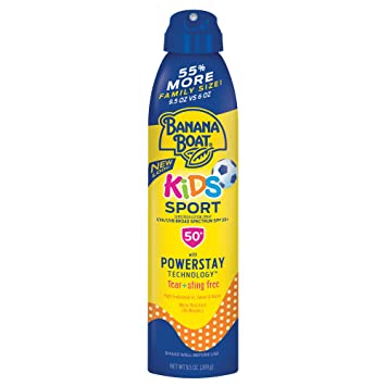 Banana Boat Kids Sport Tear Free, Sting Free, Reef Friendly Sunscreen Spray, Broad Spectrum SPF 50, 9.5 Ounces
