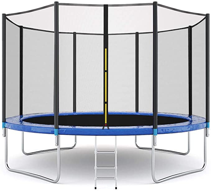 DATEWORK Trampolines for Kids & Adults,12 FT Trampoline with Safety Enclosure Net Jumping Mat and Spring Cover Padding Outdoor Trampoline