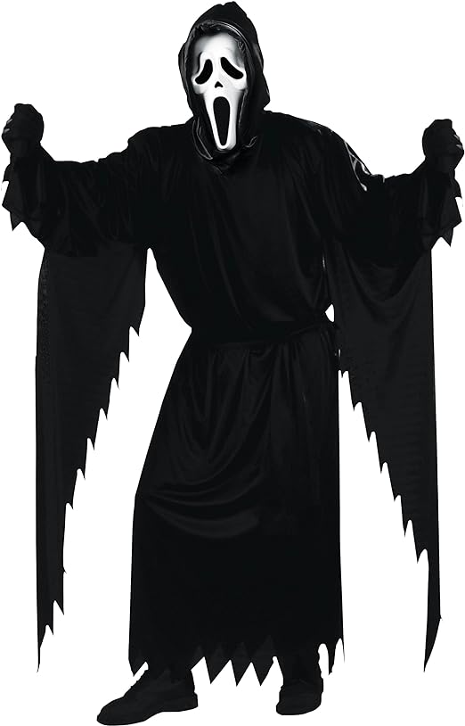 FunWorld Adult Scream Ghost face Costume, Black, One Size