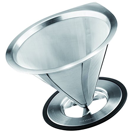 GROSCHE Ultra Mesh Pour-Over Coffee Dripper with Round Base, 18/8 Stainless Steel Construction