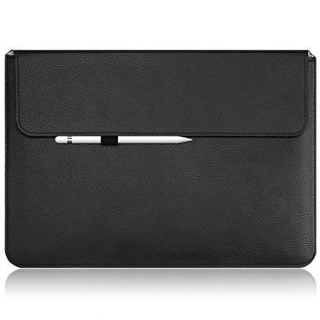 iPad Pro Case Sleeve OMOTON Thinnest and Lightest PU Leather Wallet Sleeve for Apple iPad Pro 129 inch 2015 Released Built- in Interior Holder for Apple Pencil and Document Pocket Black