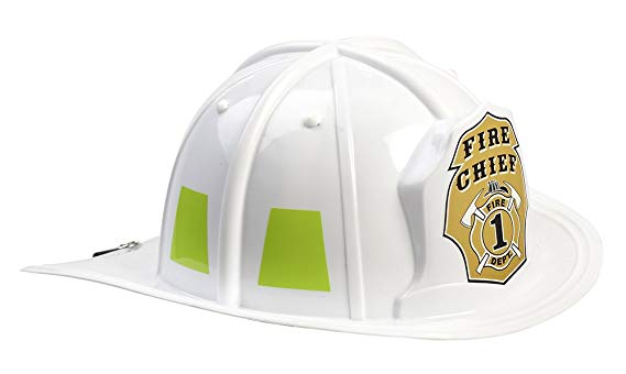 Aeromax Jr. Firefighter Helmet Toy, White, Adjustable