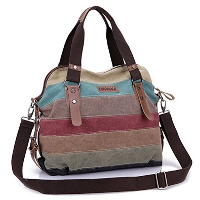 OSOPOLA M-1196 Leisure Canvas Top Handle Cross Body Bag Tote Handbags for Women
