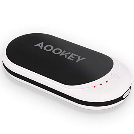 AOOKEY Hand Warmer Power Bank, 5200mAh USB Rechargeable Pocket Hand Warmer Portable Electric Hand Heater, Best Gifts for Men and Women in Cold Winter