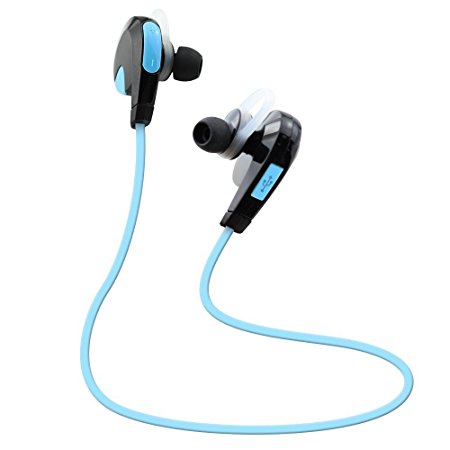 Bekhic Qy7 Plus Bluetooth Headphones Sport Running Wireless Earbuds Earphones with Microphone - Blue