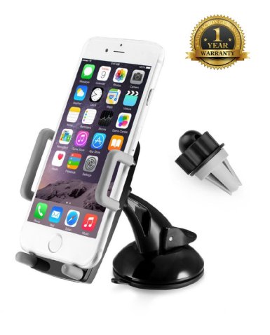 SundixTMUniversal Multi-support Car Mount Holder Ball-bracket 360 Rotationfor iPhone 6s6s Plus66 Plus55s5c Samsung Galaxy Note 4 3 Google Droid HTC LG and other Mobile Cell Smartphones