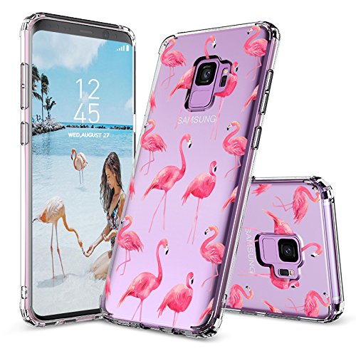 MOSNOVO Galaxy S9 Case, Galaxy S9 Clear Case, Tropical Flamingo Printed Transparent Clear Design Plastic Hard Slim Back Case with TPU Bumper Protective Case Cover for Samsung Galaxy S9 (2018)