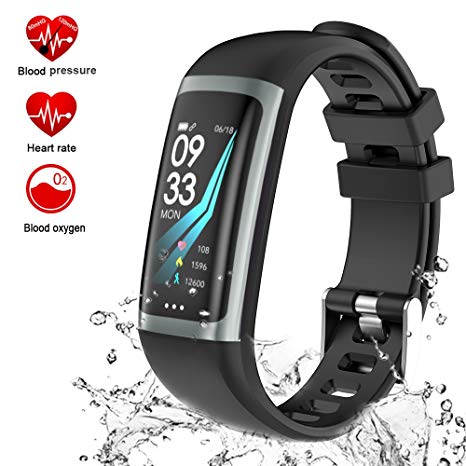 TEYO Fitness Tracker Watch, Activity Tracker Smart Watch with Heart Rate Blood Pressure Monitor, Color Screen Smart Band with Sleep Monitor Step Calorie Counter, Pedometer Watch, IP67 Waterproof