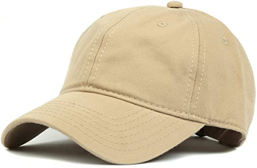 Zylioo Oversize XXL 100% Cotton Baseball Cap,Adjustable Buckle Plain Dad Cap,Large Hat for Big Heads 23.5-25"