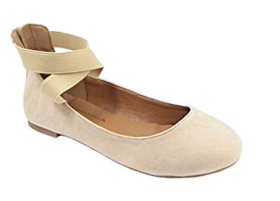 ANNA Dana-20 Women's Classic Ballerina Flats Elastic Crossing Straps