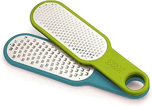 Joseph Joseph Duo 2-Piece Kitchen Grater Set, Vegetable, Cheese Coarse and Fine Grater, Citrus Zester, Opal/Green