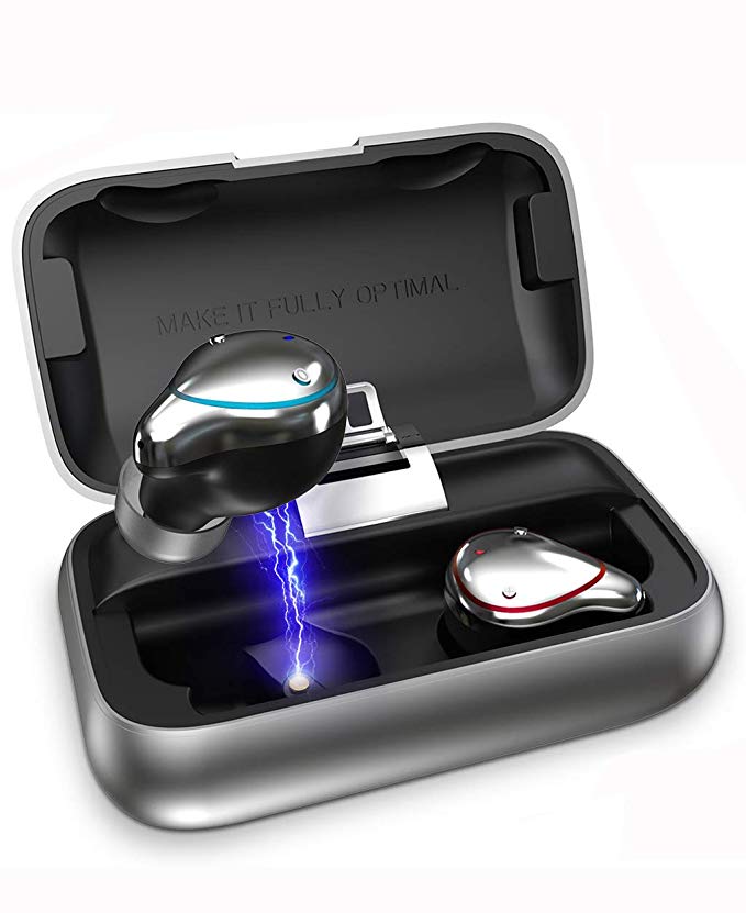 Aimus O5 Wireless Earbuds, Bluetooth 5.0 Balanced Armature Hi-Fi Headphones with Graphene Driver Technology, 105Hrs Battery Life, Noise Cancelling, IPX7 Waterproof Earphones with Metallic Charger Case