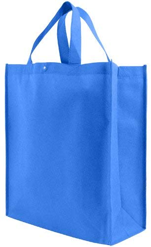 Reusable Grocery Tote Bag Large 10 Pack - Electric Blue