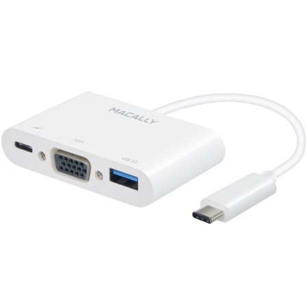 Macally USB-C to VGA Multiport Adapter USB-A 30 and VGA Ports for 12 Macbook UCVGA