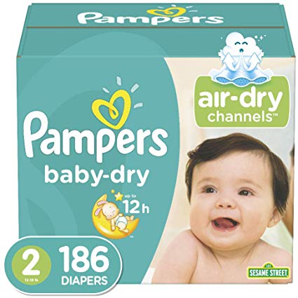 Pampers Baby-Dry Diapers Size 2 (186 Count)