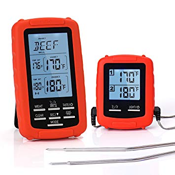 Meat Thermometer Digital Grill Oven or Smoker Remote Food Thermometers | The best Wireless Accessories for Safe Remote BBQ Grilling, Kitchen Cooking, Smokers and You Can Even Make Candy