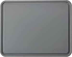 KitchenAid Classic Plastic Cutting Board with Perimeter Trench and Non Slip Edges, Dishwasher Safe, 11 inch x 14 inch, Gray