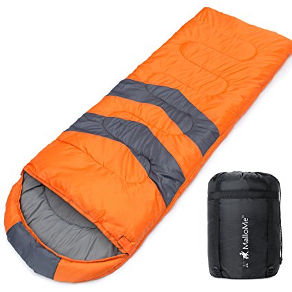 MalloMe Single Camping Sleeping Bag – 4 Season Warm Weather and Winter, Lightweight, Waterproof – Great for Adults & Kids - Excellent Camping Gear Equipment, Traveling, and Outdoor Activities