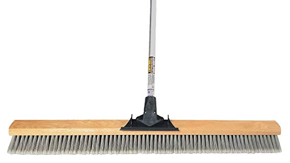 FlexSweep Unbreakable Commercial Push Broom (Contractors 36 Inch) Fine Gray Flagged Bristles
