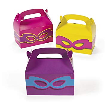 24 - Superhero Girls Party Favors Treat Boxes Theme Birthday Set