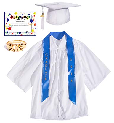 White Deluxe Matte Preschool Graduation Set - Large, 7-Piece Set