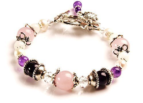 NIXI Fertility and Pregnancy Bracelet Featuring Natural Gemstones Rose Quartz, Amethyst, Moonstone, TTC gift, IUI Support, crystal healing, holistic jewelry