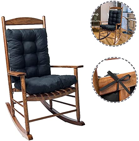 SeaHome Rocking Chair Cushion Pad, 2 Piece Indoor/Outdoor Rocking Chair Cushions Set Non-Slip Overstuffed Patio Chair Cushion