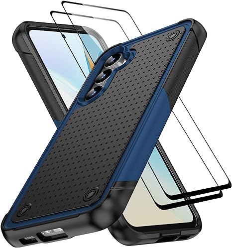 Jeylly Case Compatible with Galaxy S23 FE 5G 6.4-inch, Shock Absorption Military Grade Protection Dual Layer Soft TPU Bumper & Hard PC Back Rugged Cover for Samsung Galaxy S23 FE, Blue
