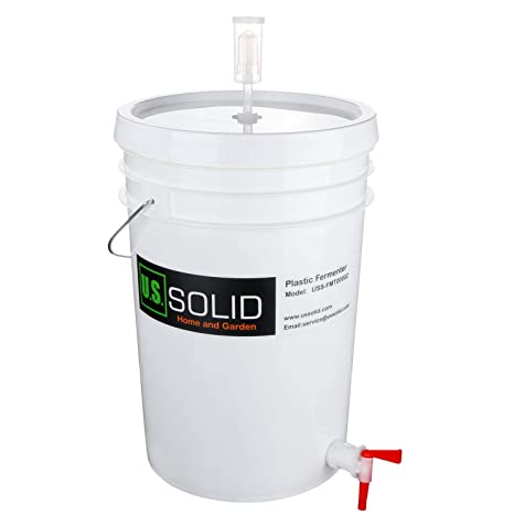 Plastic Fermenter Fermenting Bucket with Spigot and Airlock, 6.5 Gallon