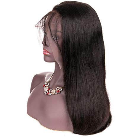 13x6 Straight Lace Front Wig Human Hair, Re4U Hair Black Women Straight Mongolian Virgin Hair Wigs Glueless with Baby Hair with 160% Density 8 inch