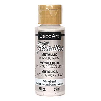 DecoArt Dazzling Metallics 2-Ounce White Pearl Acrylic Paint