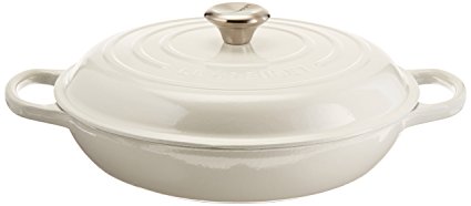 Le Creuset Signature Enameled Cast-Iron 3-3/4-Quart Round Braiser, White