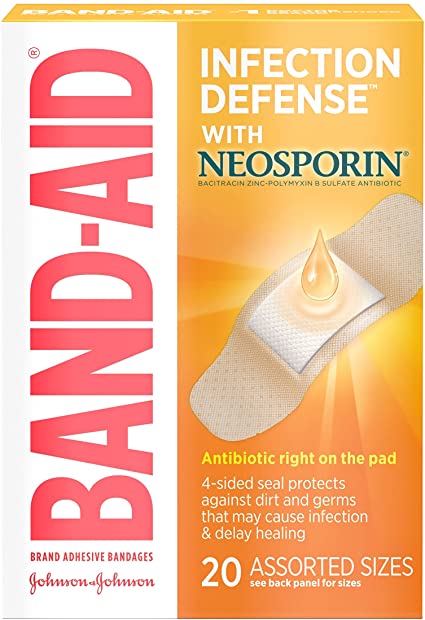 Band-Aid Antibiotic Waterproof Adhesive Bandages, Assorted Sizes, 2 pk