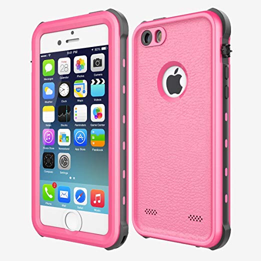 iPhone SE/5/5S Waterproof Case, iThrough Waterproof Dust Proof Snow Proof Shock Proof Phone Case, IP68 Underwater Heavy Duty Protective Carrying Case Cover Touch ID iPhone 5S 5 SE (Pink)