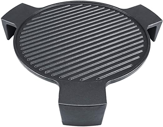 Hisencn Cast Iron Plate Setter for Medium Big Green Egg Accessories and Other 15 Inches Diameter Cooking Grills, Kamado Grill, 15.5" Pizza Stone, Heat Deflector with 3 Legs