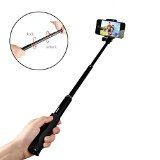 Kmashi Self-portrait Monopod Extendable Wireless Selfie Stick with Built-in Bluetooth Remote Shutter for iPhone 6S 6 Plus 5S 5C 5 Samsung Galaxy S6 Edge S5 S4 Note 4 Android Black